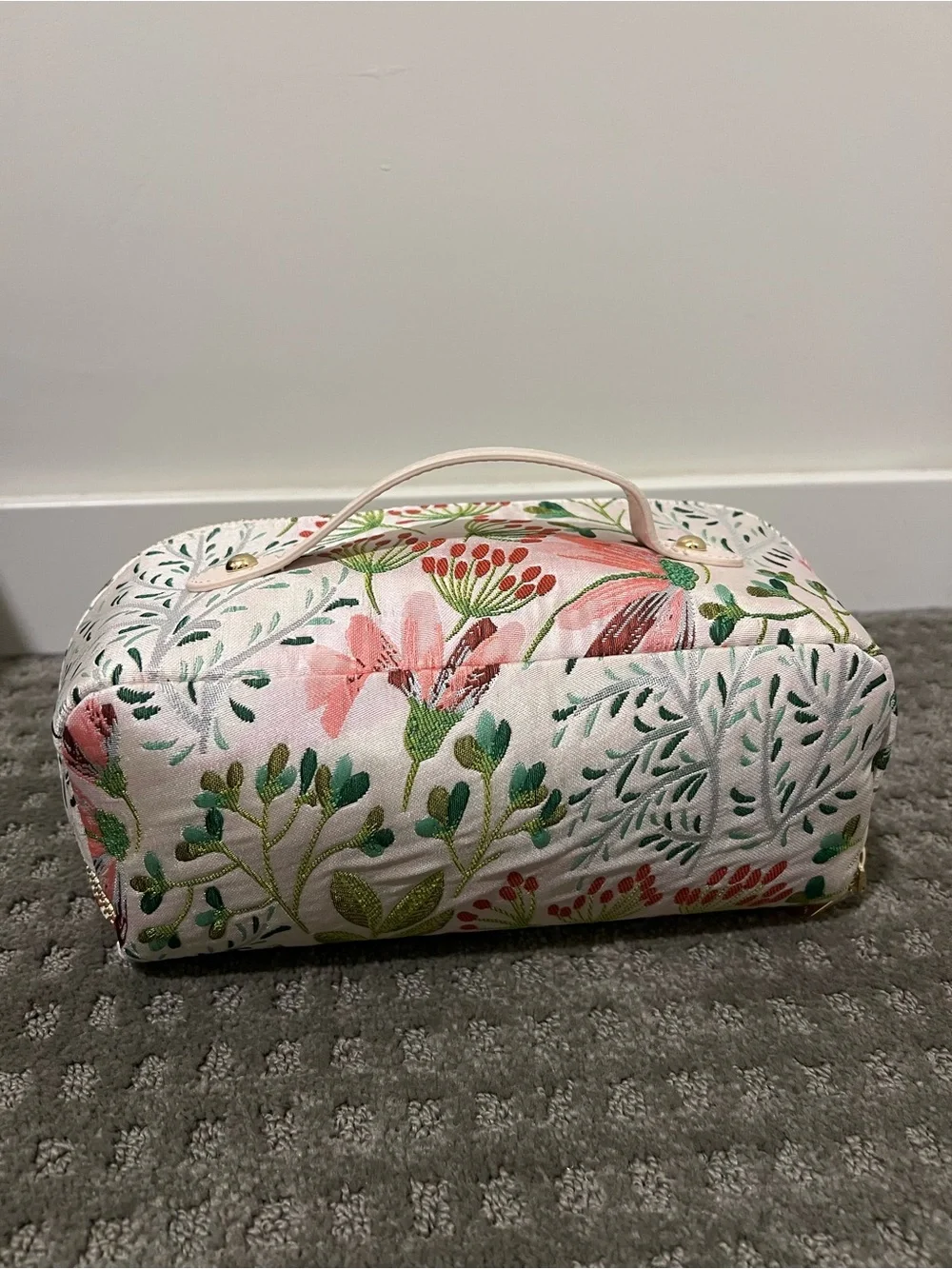 Vince Camuto Pink Floral Top-Handle Cosmetic Pouch